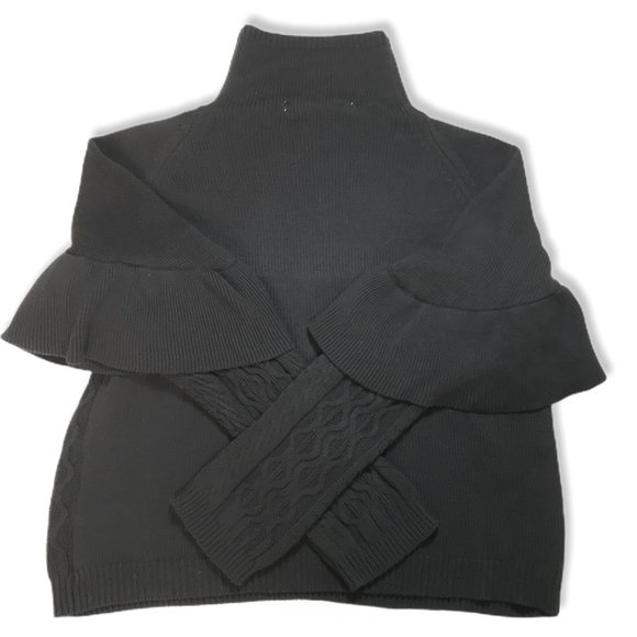 Project Naadam Black Mock Neck Ruffle Sweater XS - Picture 9 of 13